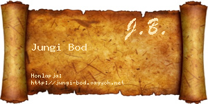 Jungi Bod névjegykártya